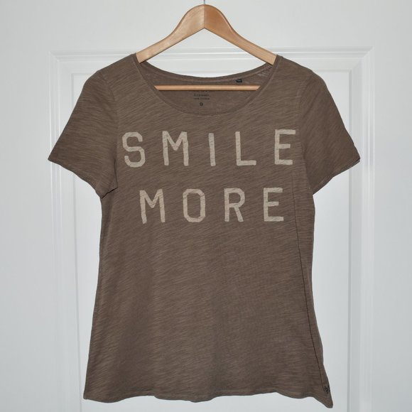 Marc O'Polo 'Smile More Worry Less' Slub Jersey Tee - Size S (runs large) - Picture 1 of 6